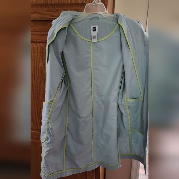 Gap Factory Store Blue Grunge Lightweight Cotton Trench Coat Women’s Small - Picture 5 of 6